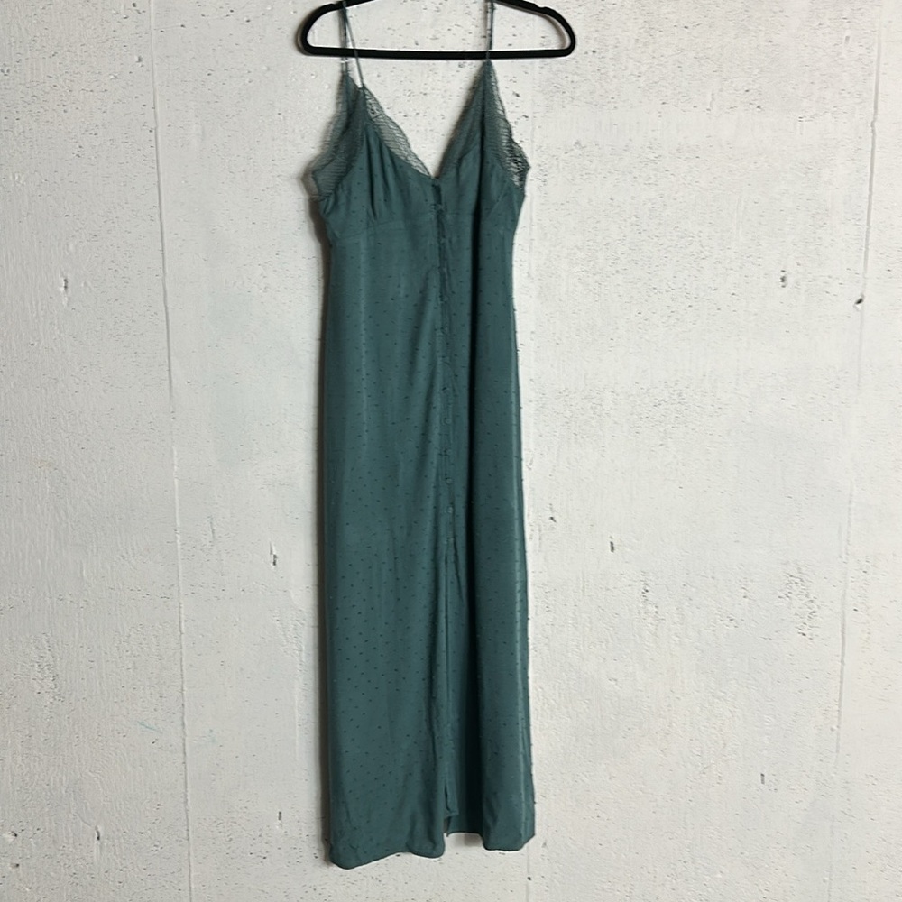 Love Stitch Elegant Teal Slip Midi Dress, Fits M - Picture 13 of 16